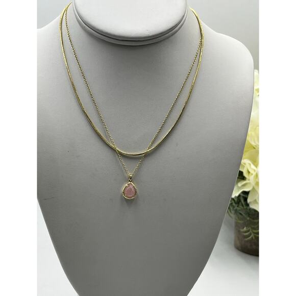 Kendra Scott Women's Sami Double Strand Gold Plated Rose Quartz Necklace - Picture 9 of 11